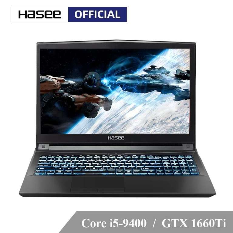 Ноутбук hasee ZX7-CT5DA (Intel Core I5-9400 + GTX 1660Ti/8 GB ram/512G SSD/15,6' 'IPS/RGB Keyboard)