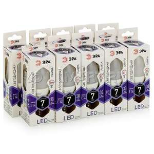 Упаковка ламп светодиодных 10 шт LED ЭРА B35-7W-860-E14