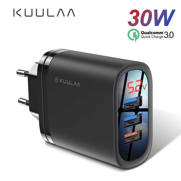 Зарядное устройство KUULAA Quick Charge 3,0 USB 30 Вт QC3.0 QC
