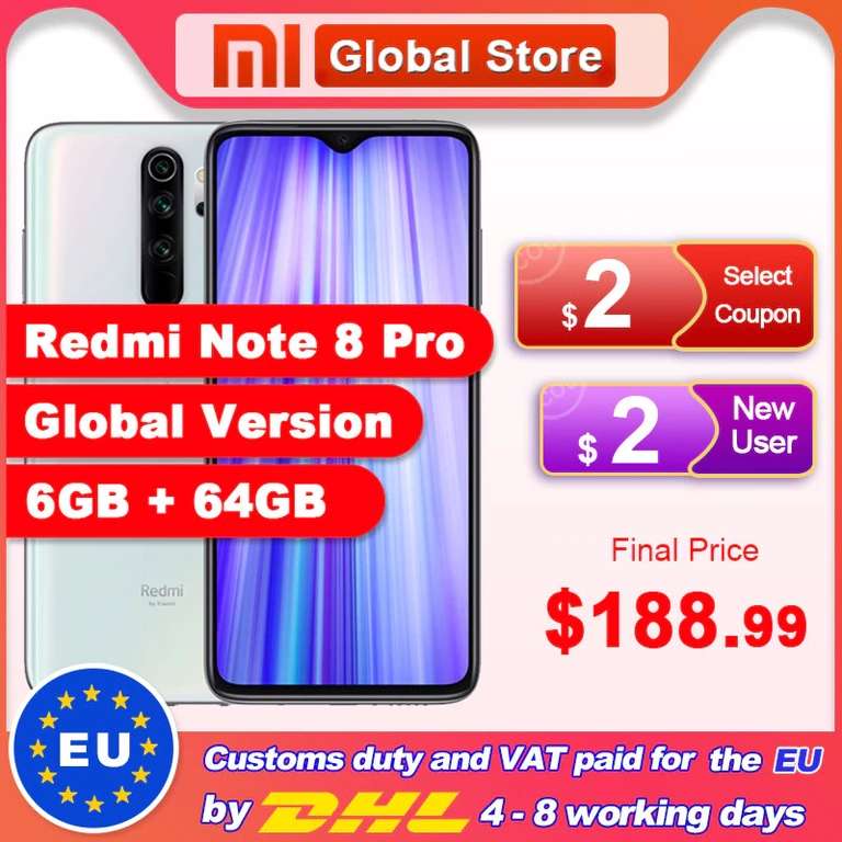 Xiaomi Redmi Note 8 Pro глобальная версия 6/64 ГБ