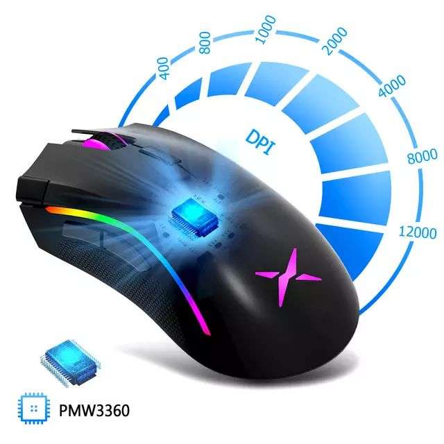 Cенсорная игровая мышь Delux M625 PMW3360 (12000 dpi 12000FPS 7 кнопок RGB) 