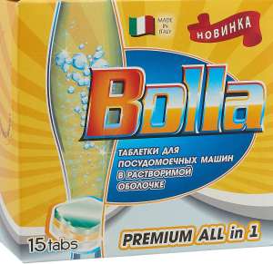 BOLLA Premium All in one таблетки в растворимой оболочке для посудомоечной машины 15 шт.