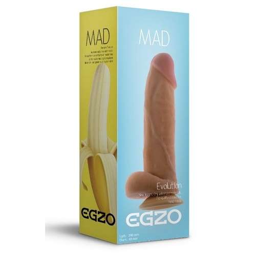 EGZO Ультра реалистичный фаллоимитатор Mad Banana - 20 см., телесный