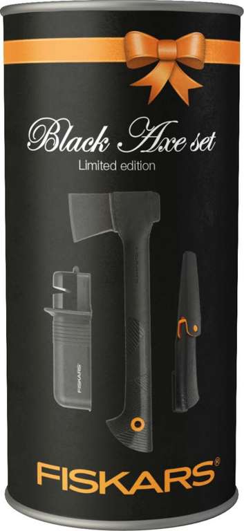 Набор инструментов Fiskars, в тубусе, 1055139: Топор Solid + Нож + Точилка