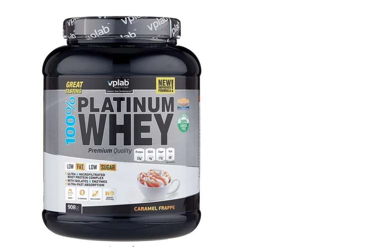 Протеин vplab 100% Platinum Whey (908 г) карамельный фраппе