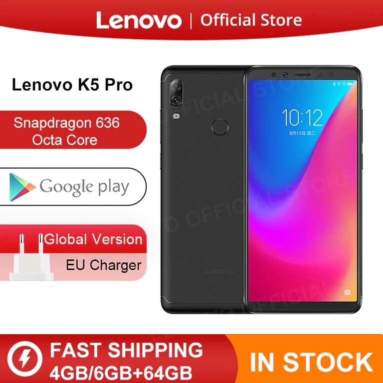 Смартфон Lenovo K5 Pro Snapdragon 636, 4/64 ГБ, Глобальная версия (6565₽ с купоном)