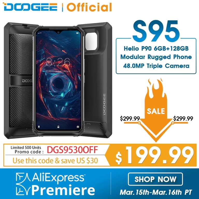Защищёнными смартфон Doogee S95 6/128GB (48MP Android 9.0 5150mAh)