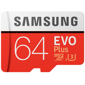 Карта памяти MicroSD 64GB Samsung Class 10 Evo Plus U1 U3 (R/W 100/60 MB/s) + SD адаптер (только в приложении)