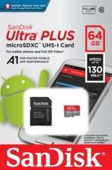 Карта памяти SDHC Micro SanDisk microSDHC Ultra Plus 64GBUHS-I