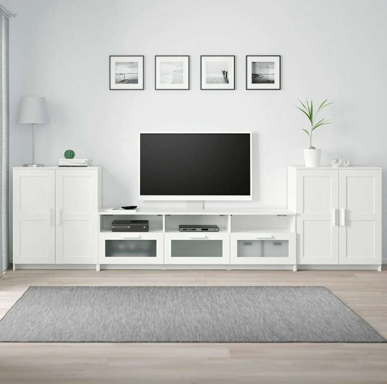 Бримнэс Шкаф для ТВ, комбинация, белый, 336x41x95 см