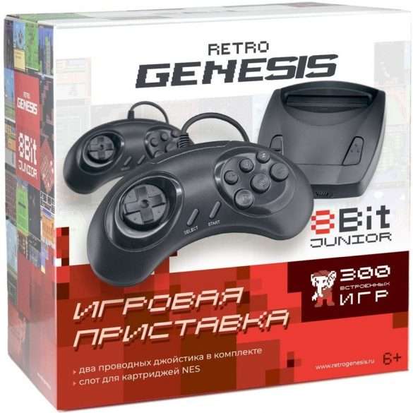 Ашан Игровая приставка Retro Genesis 8 Bit Junior + 300 игр