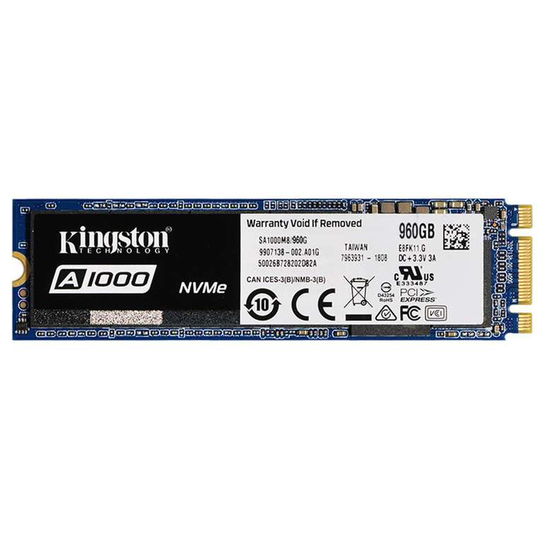 Kingston Digital A1000 960GB PCIe NVMe M.2 2280 Internal SSD - Blue временно со скидкой 100$ по коду