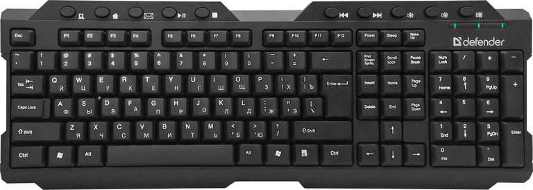 Мультимедийная беспроводная клавиатура Defender HB-195