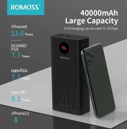 Внешний аккумулятор ROMOSS Zeus 40000mAh Power Bank