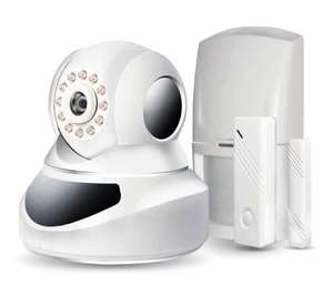 Охранная система с WiFi камерой видеонаблюдения Ginzzu HS-K07W