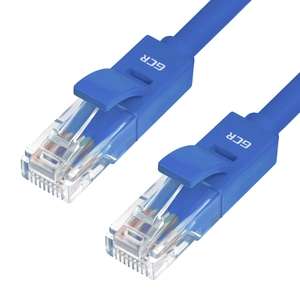 GCR Противопожарный LAN кабель для интернета, 0.5m, синий, cat5e, CU, RJ45, UTP патч-корд
