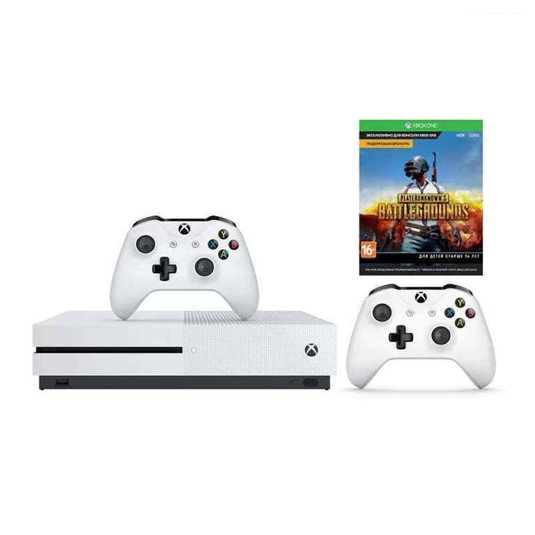 Xbox One S 1ТБ + второй геймапд + игра PUBG + XboxLiveGold 1 месяц + GamePass 1 месяц