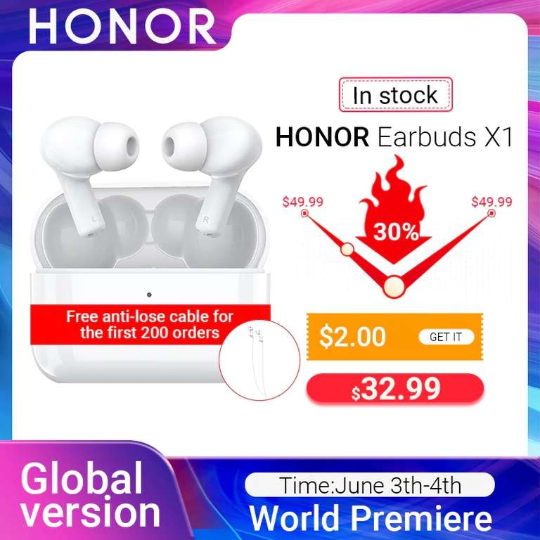 Наушники беспроводные TWS Honor Earbuds X1