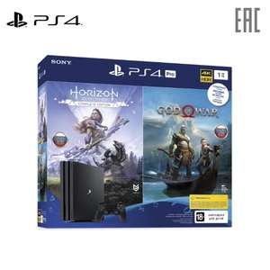 Sony PlayStation 4 PRo (1TB, CUH-7208B) + 2 игры («Horizon Dawn», «GOW»)