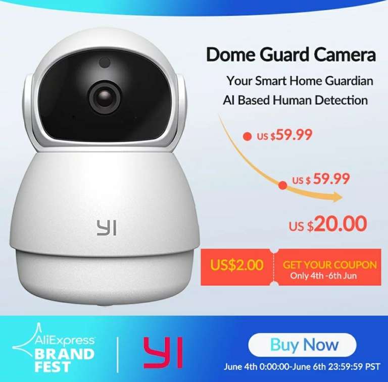 Купольная камера Yi Dome Guard Camera