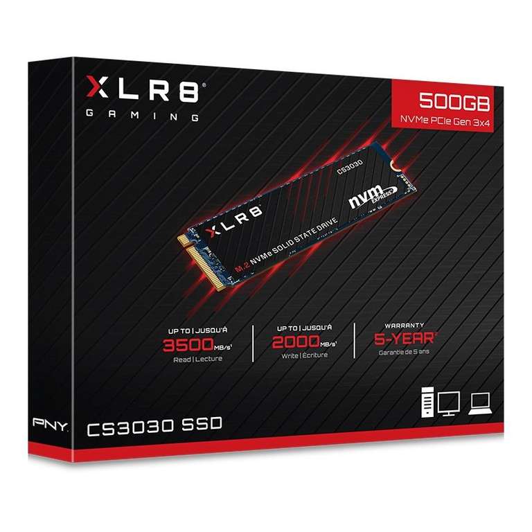 SSD диск PNY M.2 XLR8 CS3030 500 Гб PCIe Gen3x4