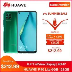 Смартфон HUAWEI P40 Lite 6GB 128GB за $196