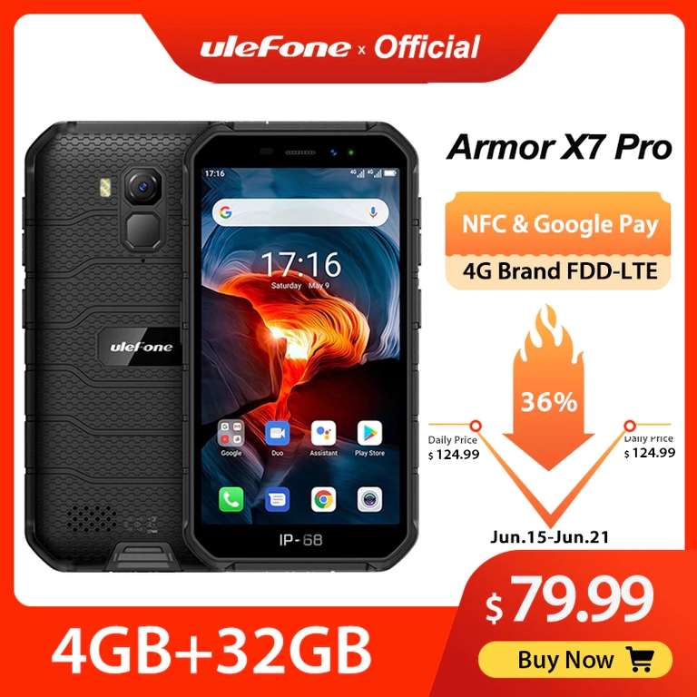 Защищенный телефон Ulefone Armor X7 Pro Android10 4/32Гб NFC 4G