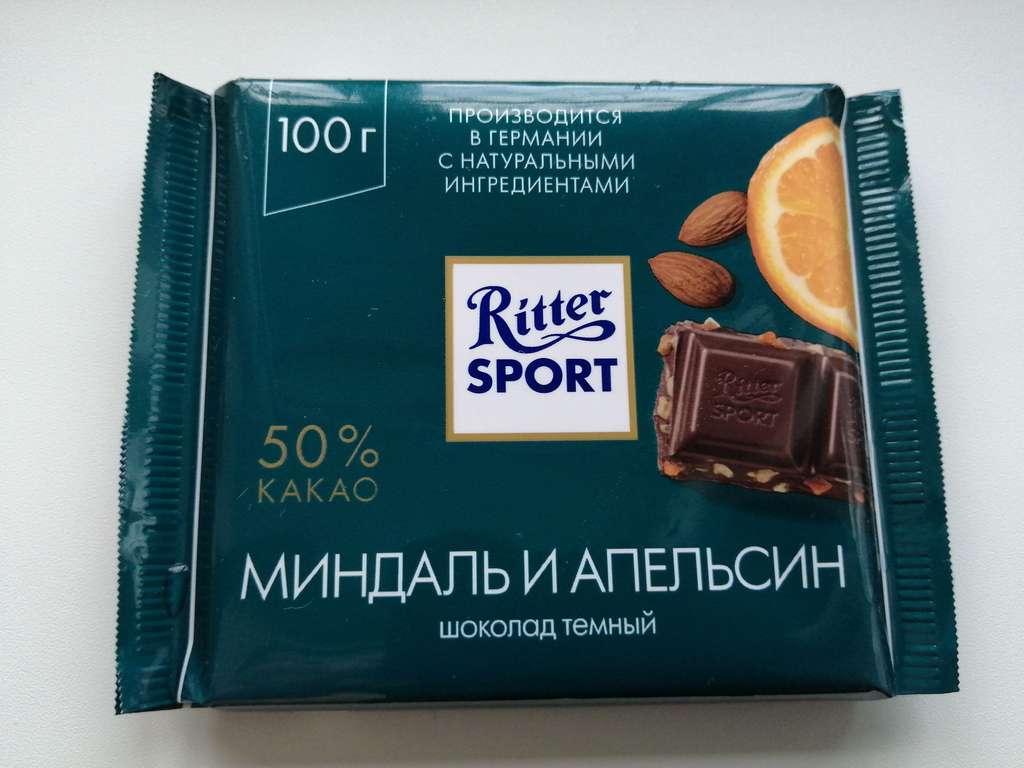 [Екб] Шоколад Ritter Sport Миндаль и апельсин 100г в Верный