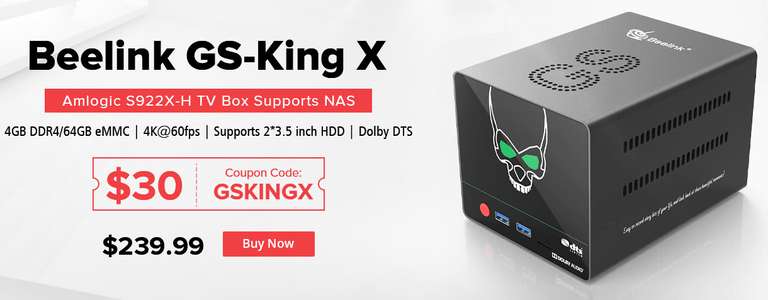 Скидка на Beelink GS-King X – мощный ТВ-бокс с функцией NAS