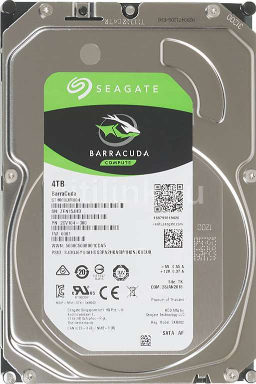 4 ТБ Жесткий диск Seagate BarraCuda ST4000DM004
