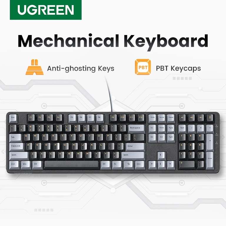 Механическая клавиатура Ugreen KU103 (108 клавиш, подсветка)