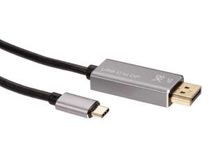 Кабель USB TYPE C DisplayPort 1.4 VCOM 8K 60Hz 1.8 метра алюминиевый корпус (CU480MC-1.8M), цена с Ozon картой