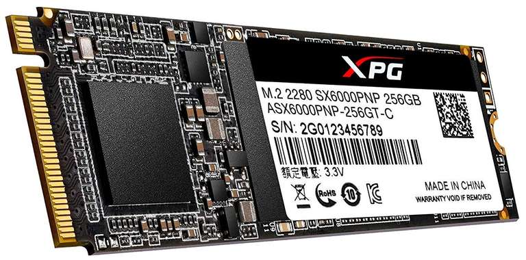 SSD диск A-Data XPG SX6000 Pro 256 Гб (PCI-E 3.0x4, чтение/запись - 2100/1200 Мбайт/сек, 3 бит TLC, NVM Express), ASX6000PNP-256GT-C