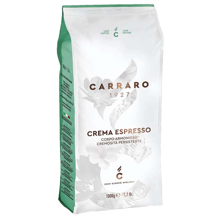 [СПБ, Архангельск] Кофе в зернах Carraro Crema Espresso 1 кг (арабика 85%, робуста 15%, Италия)