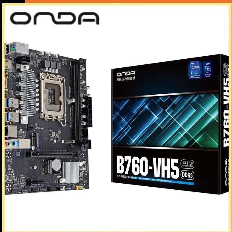 Материнская плата ONDA B760-VH5 LGA 1700 Слот DDR5 64GB 6400(OC)MHz, из-за рубежа, по озон карте