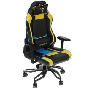 Кресло игровое ZONE 51 Cyberpunk желтый, синий