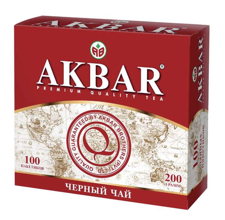 Чай чёрный AKBAR классическая серия байховый 100 пак