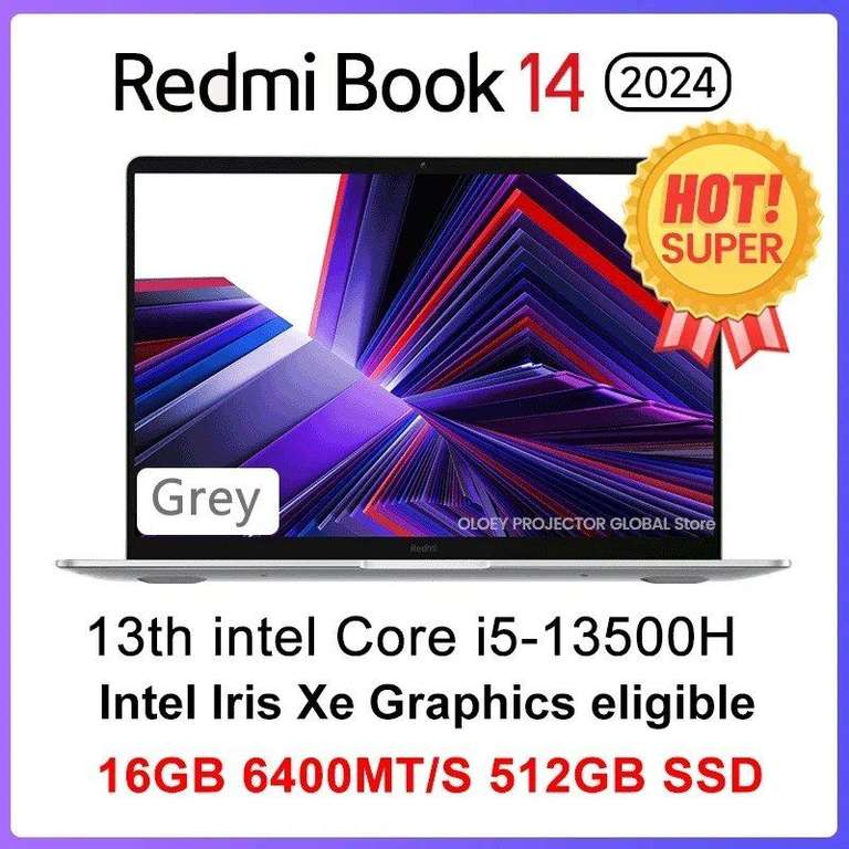 Ноутбук Xiaomi Redmi Book 14 2024 16" 2880*1800 i5-13500H,16 ГБ DDR5,512 ГБ SSD,Intel Iris Xe Графика