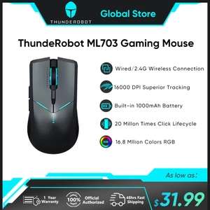Мышь игровая беспроводная Thunderobot ML703 (16000 DPI, подсветка RGB, LED-индикация)