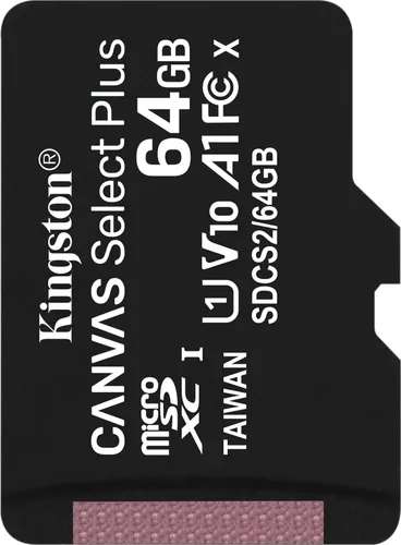 Карта памяти 64 Гб Kingston Canvas Select Plus microSDXC, UHS-I, U1, class 10 (цена с озон-картой)