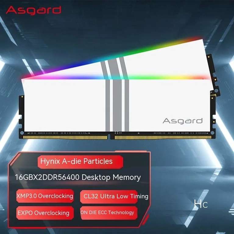 Оперативная память Asgard Valkyrie DDR5 6400 cl32 2x16 ГБ (Hynix A-die), с Озон картой, из-за рубежа