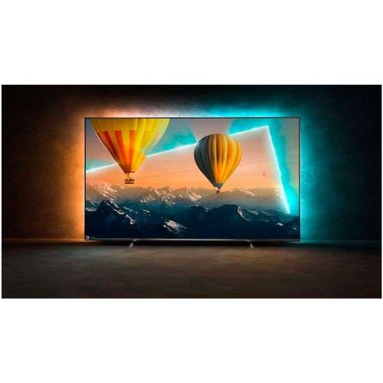 Телевизор Philips Series 8 43PUS8057/60, 43", LED, 4K Ultra HD, Android, серебристый (Ambylight, Android TV, Dolby Vision)