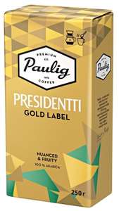 Кофе молотый Paulig Presidentti Gold Label, 250 г (+ в подарок Тоник Schweppes Indian Tonic, 0.9 л)