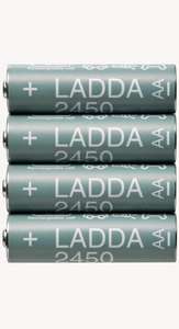 Аккумуляторные батарейки Ni-Mh 2450 мА·ч 1.2 В ИКЕА ЛАДДА HR06 AA , 8 штук (+ААА в описании)