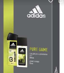 Подарочный набор для мужчин adidas Pure Game: Душистая вода 75 мл + Гель для душа 250 мл