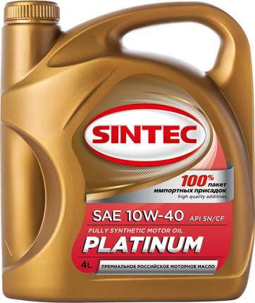 Моторное масло SINTEC Platinum 10W-40 Синтетическое 4 л