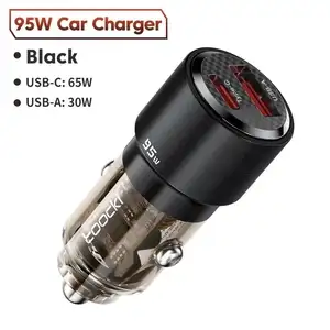 Автомобильное зарядное устройство Toocki TQ-CC19 95W A+C aluminum alloy transparent car charger