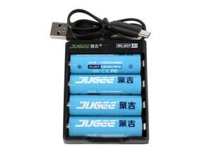 Батарейки Аккумуляторные JuGee АА, Li-Ion, 2000 mWh, комплект с зарядкой