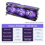 Видеокарта YESTON RTX3060 - 12GD6 LB 8Pin 192 Bit с 3 вентиляторами охлаждения и RGB