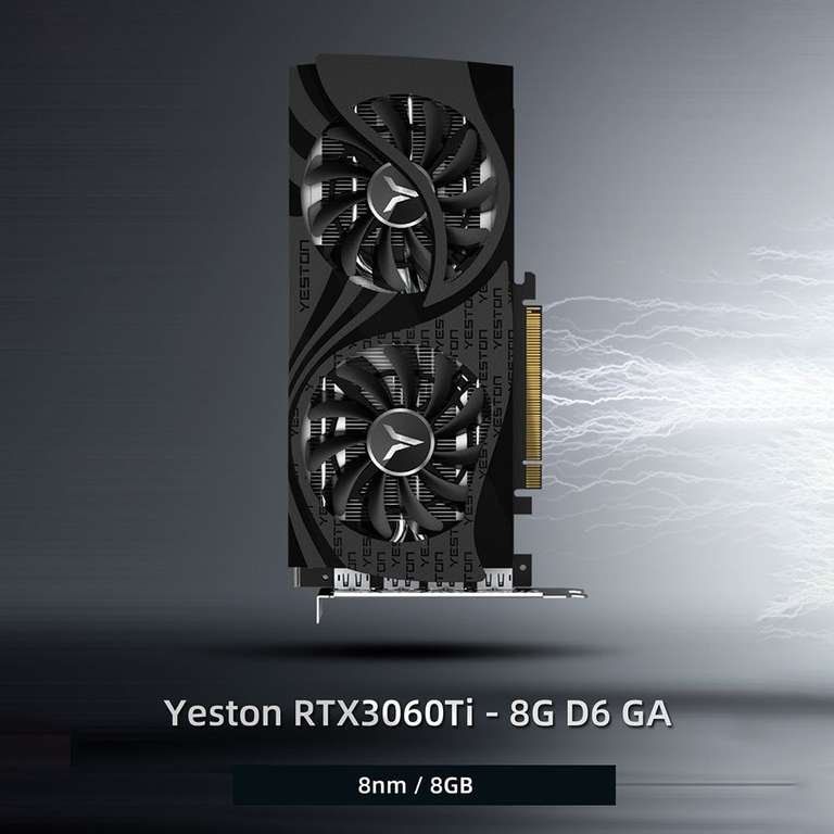 Видеокарта Yeston RTX3060Ti 8Gb GDDR6 NEW (С монетами цена ~32500₽)